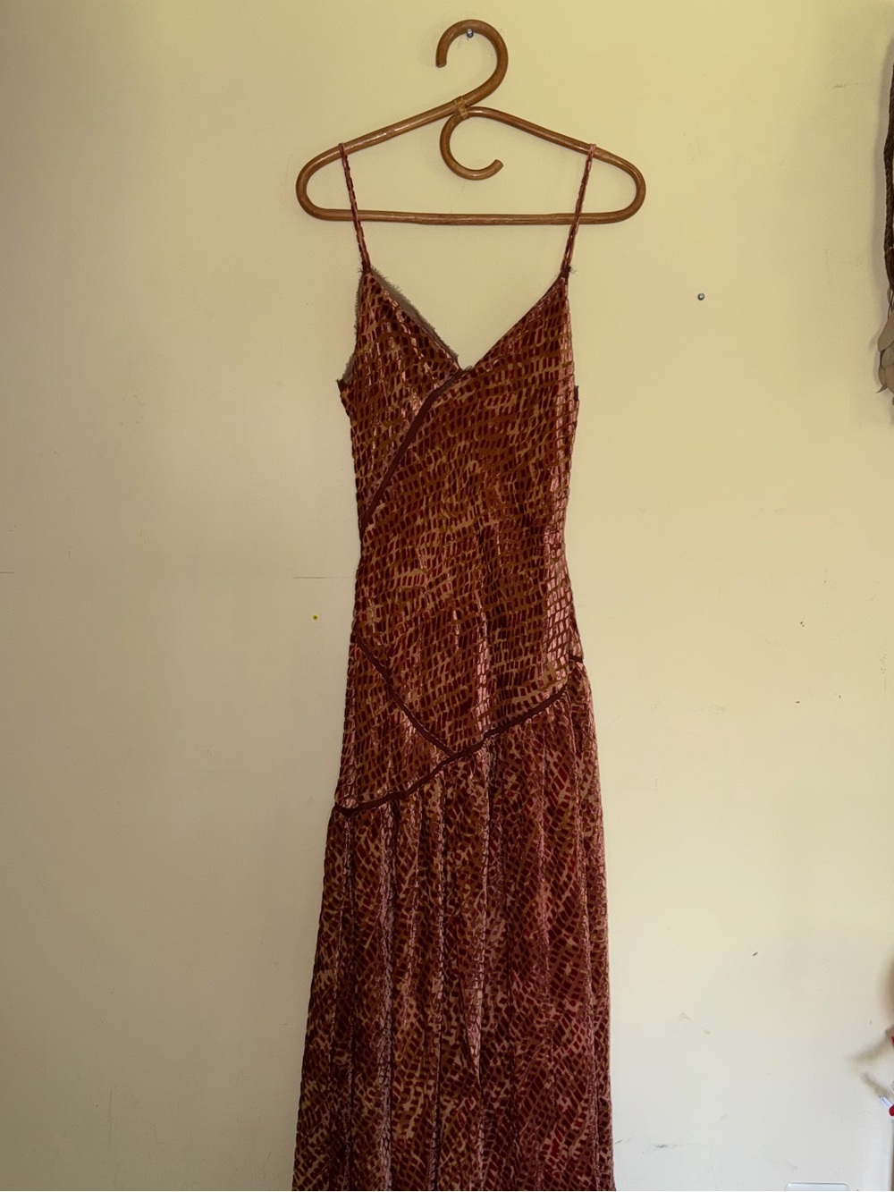 Ulla Johnson Rust Brown Velvet Slip Maxi Dress